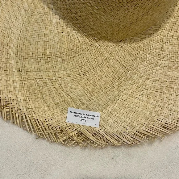 Sunshine Tienda WIDE BRIMMED PALM FRINGE HAT size XS / S - Picture 2 of 6